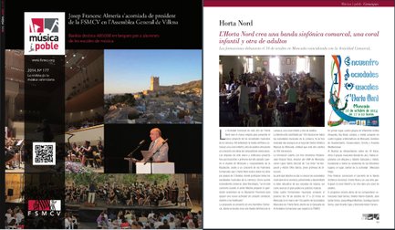 Revista FSMCV "Música i Poble" nº177/Septiembre 2014 (pág. 63): "L'Horta Nord crea una banda sinfónica comarcal, una coral infantil y otra de adultos"